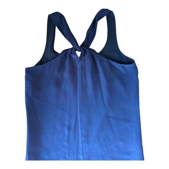 J. Crew 100% silk sleeveless Twist Back shift navy Dress size 2 - Picture 8 of 9